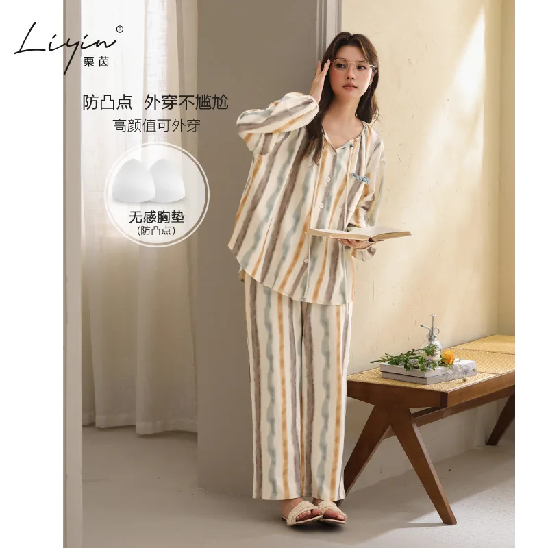 

PJs Set Women's pajama set Women's warm winter pajamas Fashionable home clothes, pajamas Niche pajamas Cute and soft pajama set