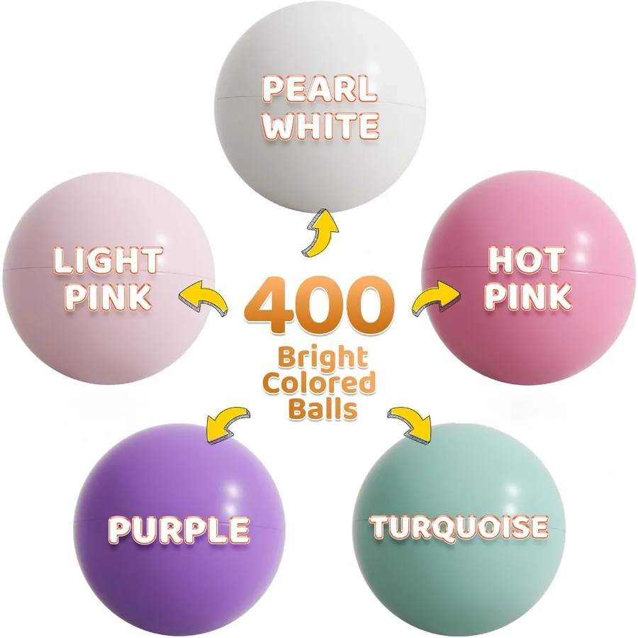 800 قطعة لعب كرات الحفرة مجموعات الالعاب مع حقيبة شبكية ألوان الباستيل سحق البلاستيك ل الكرة حفر اللعب بيوت ترتد منازل حمامات السباحة