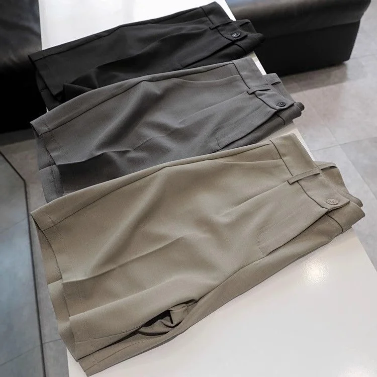 

Женские повседневные свободные брюки больших размеров с широкими штанинами, высокой талией, универсальные, прямого кроя, летние, модные