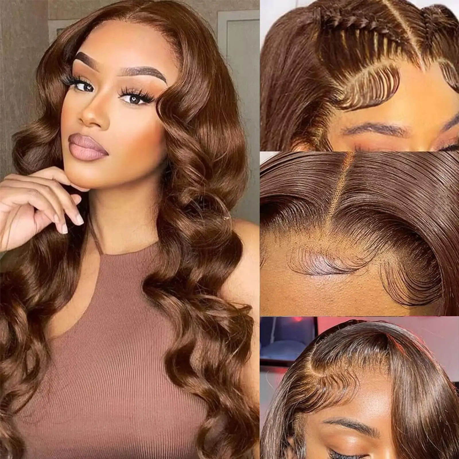 Body Wave Highlight Ombre Lace Front Human Hair Wigs Addbeauty 13x4 HD Lace Frontal Wig Human Hair Natural Skinlike Lace Wigs