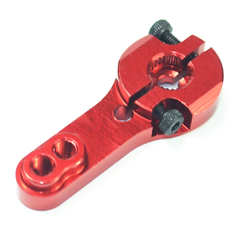 DELAM-24Pcs 25T Servo bocina de aluminio M3 roscas brazo de dirección Servos de alto par piezas de motores RC coche avión barco