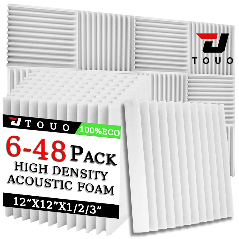 

TOUO Acoustic Foam Panels 6-48 Pcs Sound Foam Music Studio Soundproof Sheet Noise Insulation Foams Ktv Wall Panel Isolation