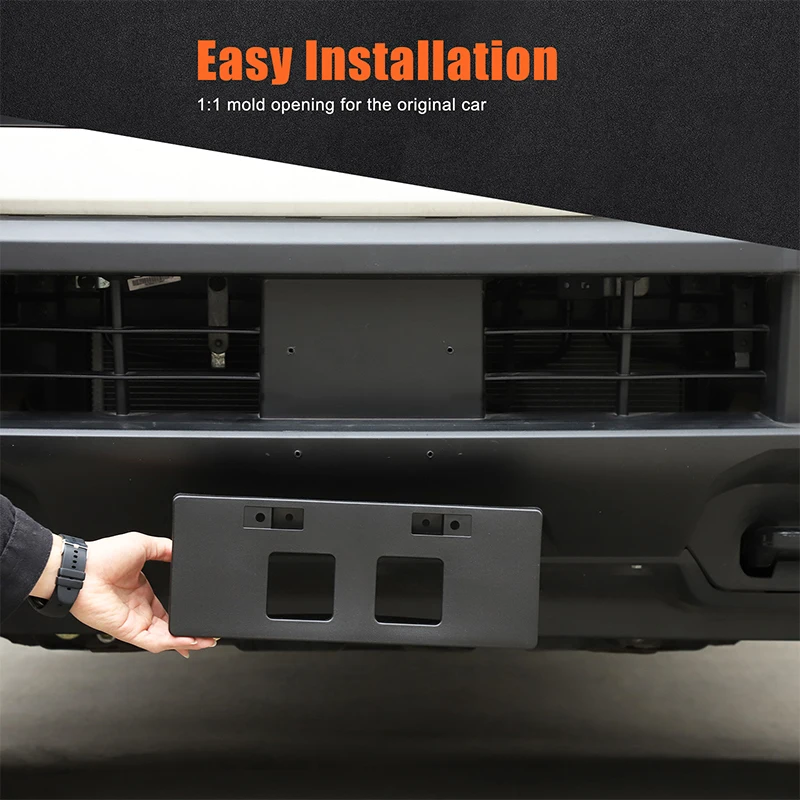 

1Pcs ABS black For Nissan Frontier 2022-2024 car front bumper license plate bracket car modification accessories OE: 962109BU0A