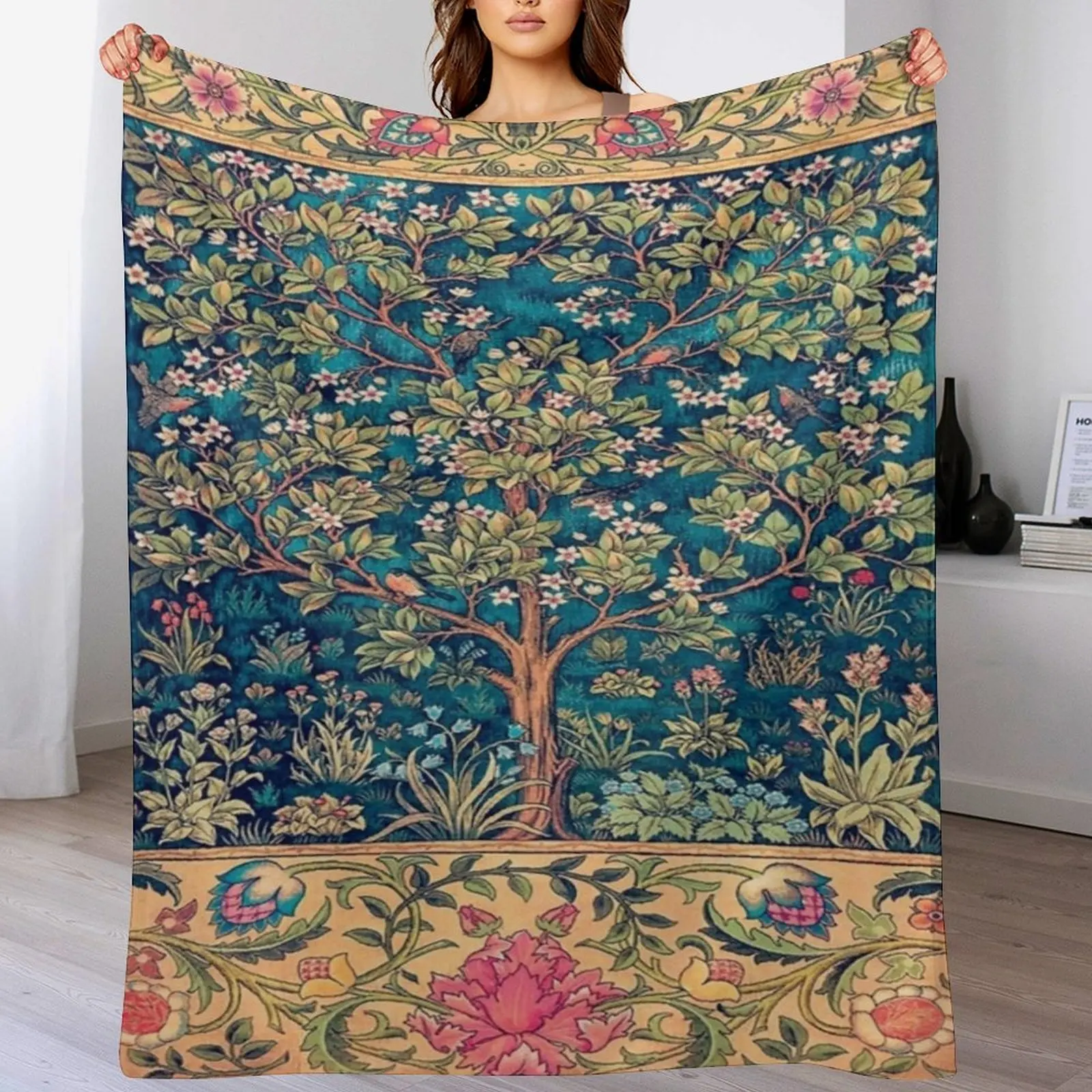 

William Morris - Tree of Life, No,3. Throw Blanket wednesday blankets ands Blankets
