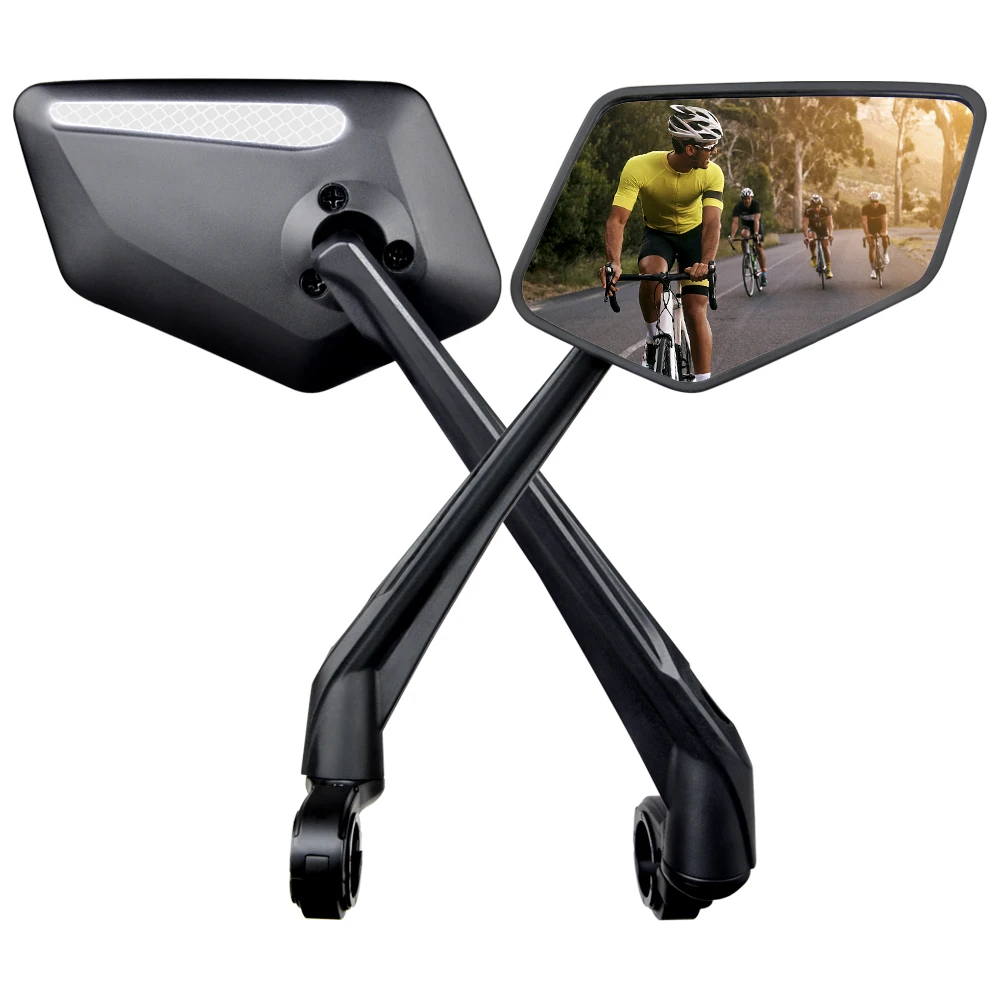 New Upgraded Handlebar 360 Degree Mirror Bike Safe Glass Mirror Bicycle Rear View Mirror