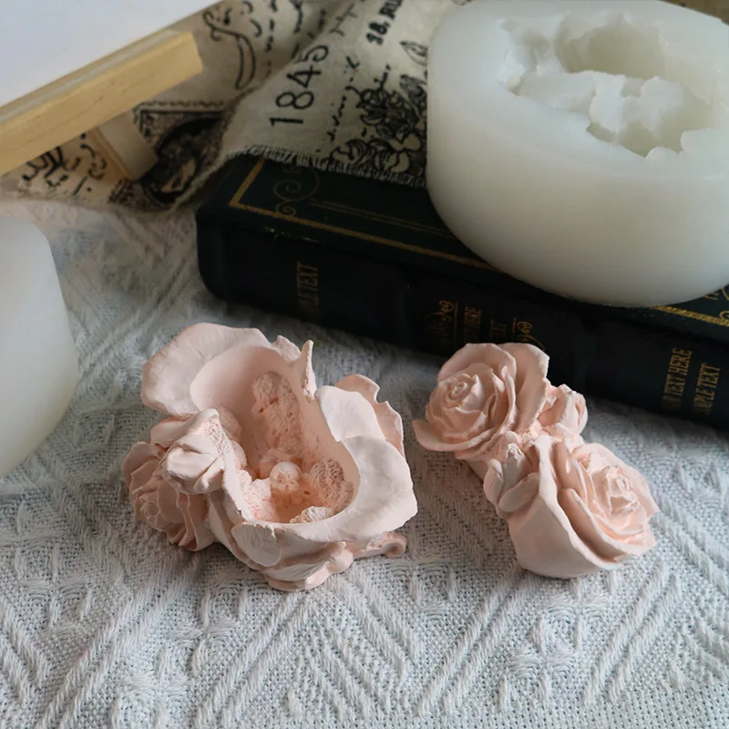 Mould DIY 3D Rose Storage Box Plaster Decorative Mold Valentine's Day Rose Ornaments Jewelry Box Decorative Item Silicone Molds - view 4