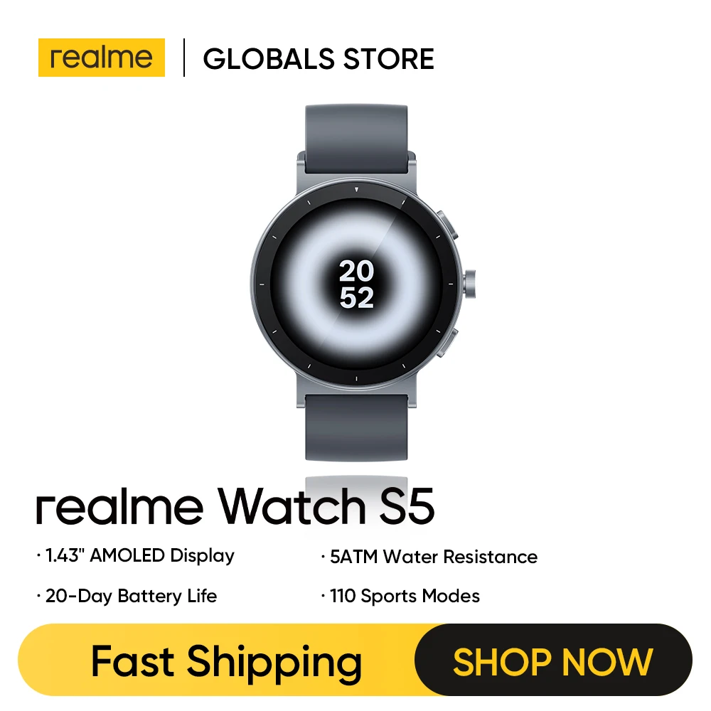realme Watch S5 Smart Watch 1.43\" AMOLED Display 5ATM Water