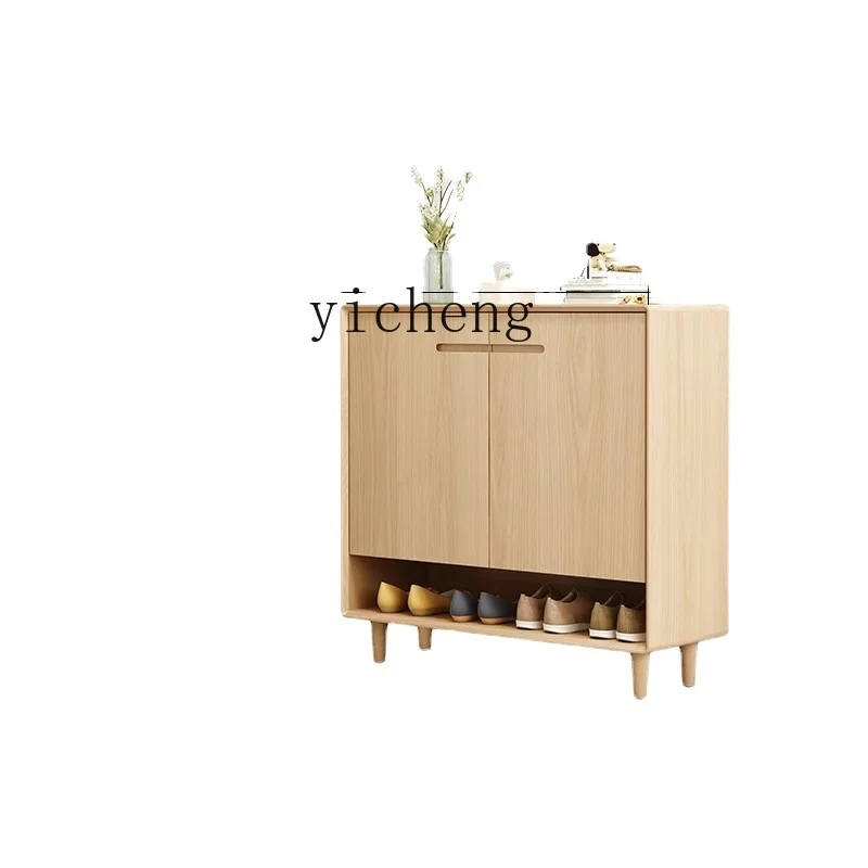 

Zc Home Shoe Cabinet Home Doorway Entrance Entrance Cabinet New Chinese Solid Wood Locker