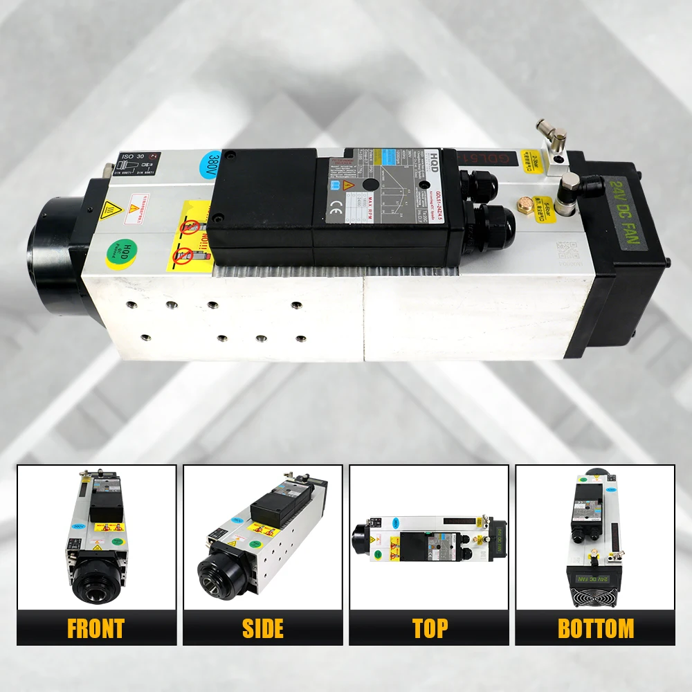 HQD 4.5Kw ATC CNC Spindle Motor For Wood Aluminium Soft Metal ISO30 HSK63F 24000rpm + VFD 5.5kw AC 340-440V 200-240V 1.85Nm