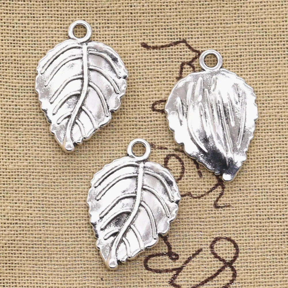 6 sztuk Charms drzewo liść 29x20mm Antique Making wisiorek fit,Vintage tybetański brąz srebrny kolor, DIY Handmade biżuteria