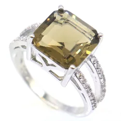 Buy 4 Get 1 Free 23x11mm Pretty Violet Tanzanite Pink Kunzite Pink Morganite Smoky Topaz Women Dating Silver Rings