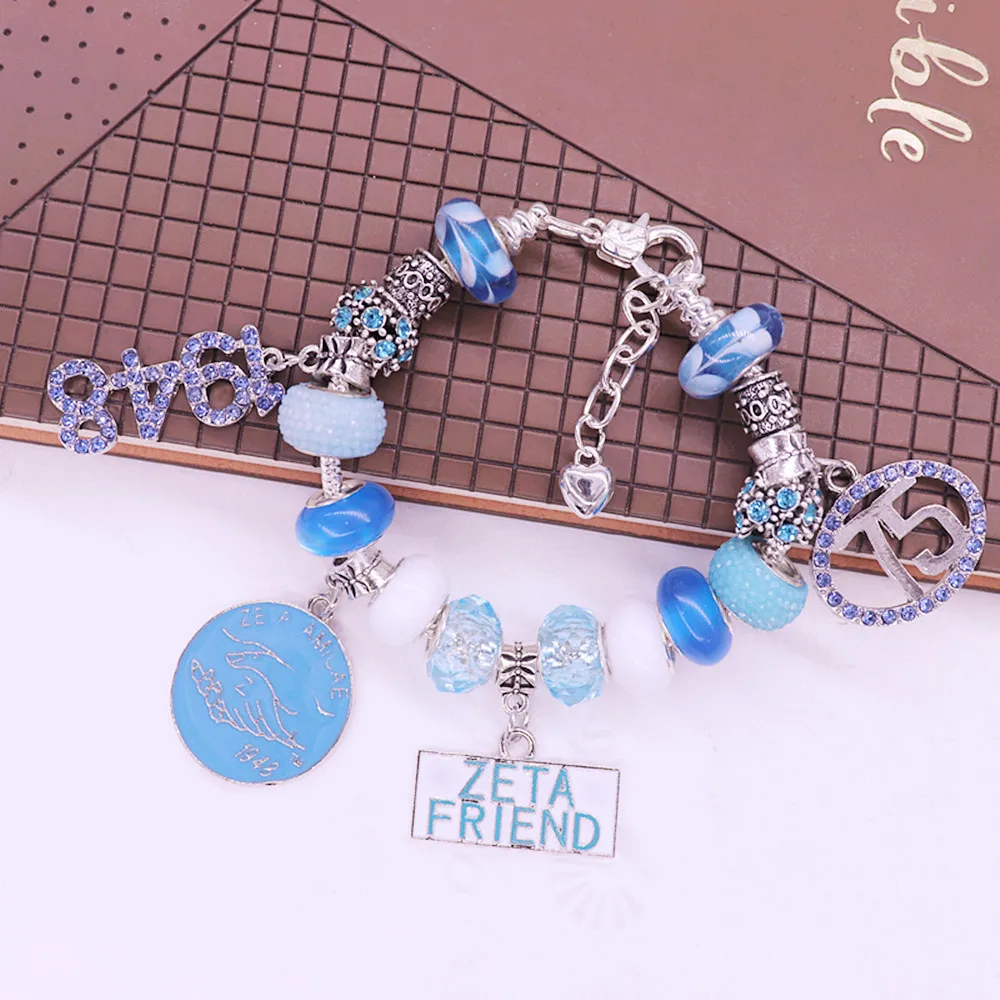 Anniversary Gifts Fashion 75 Yrs Zeta Friend Sorority 1948 Amicae ZA Bracelets With Extender