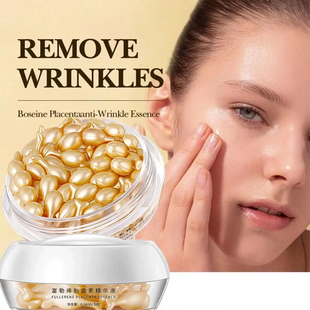 Yzkmskin Yzkmskin 30 капсул Fullerene Placenta Essence для тела, отбеливание, увлажняющая жидкая капсула, восстановление морщин, поры, узкие N2o9