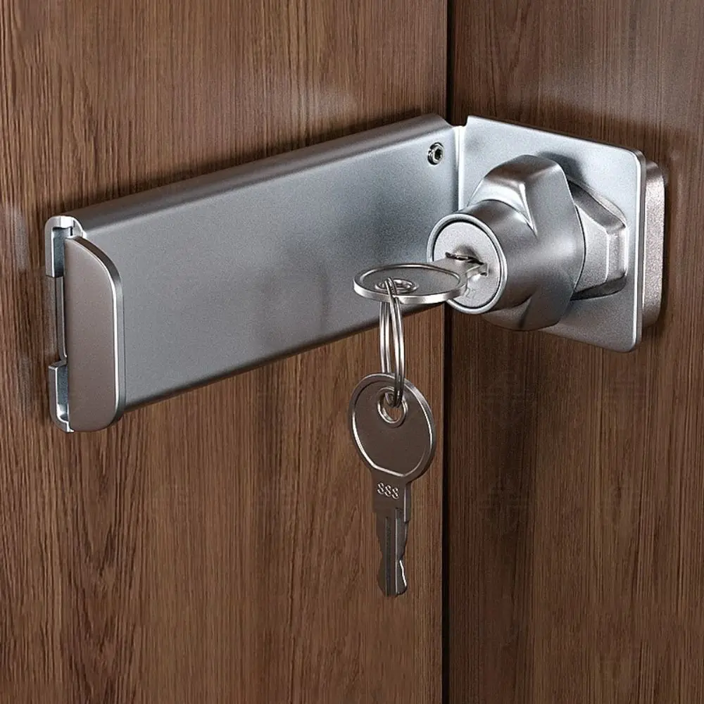 New Stainless Steel Door Clasp Lock 90 Degree Right Angle Padlock Hasp Anti-theft Burglar-proof Gate Latch Door