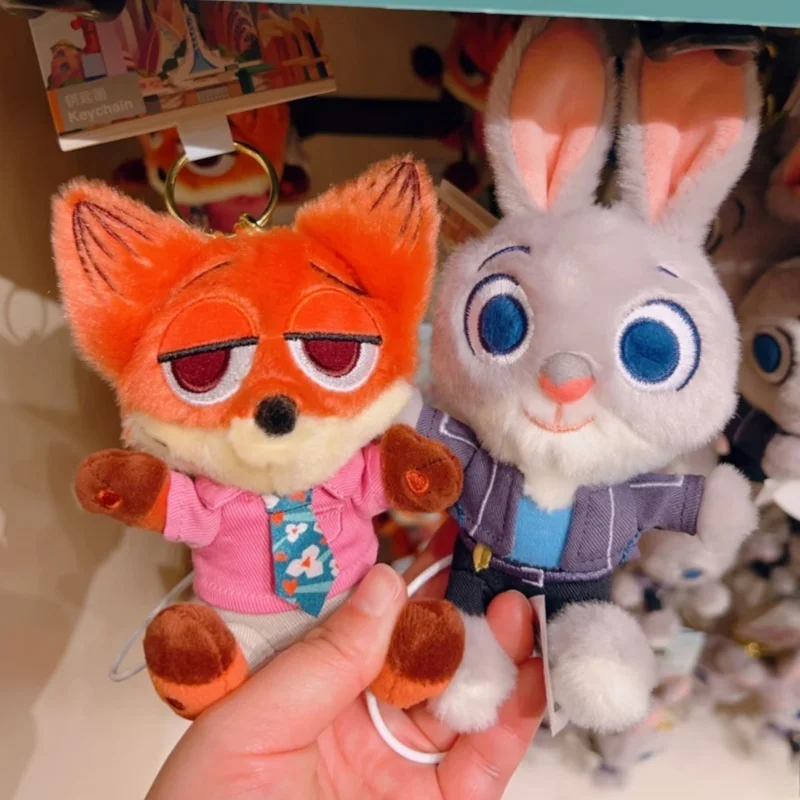 상하이 디즈니 주토피아 2 주디 홉스 닉 와일드 클로하우저 피닉 플러시 토이 키체인 가방 펜던트