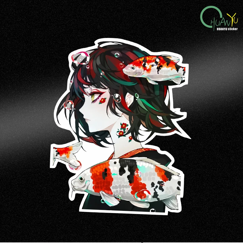 Anime Colorful Girl Personalized HD Creative Car Stickers Waterproof Reflective Stickers Car Motorcycle Stickers