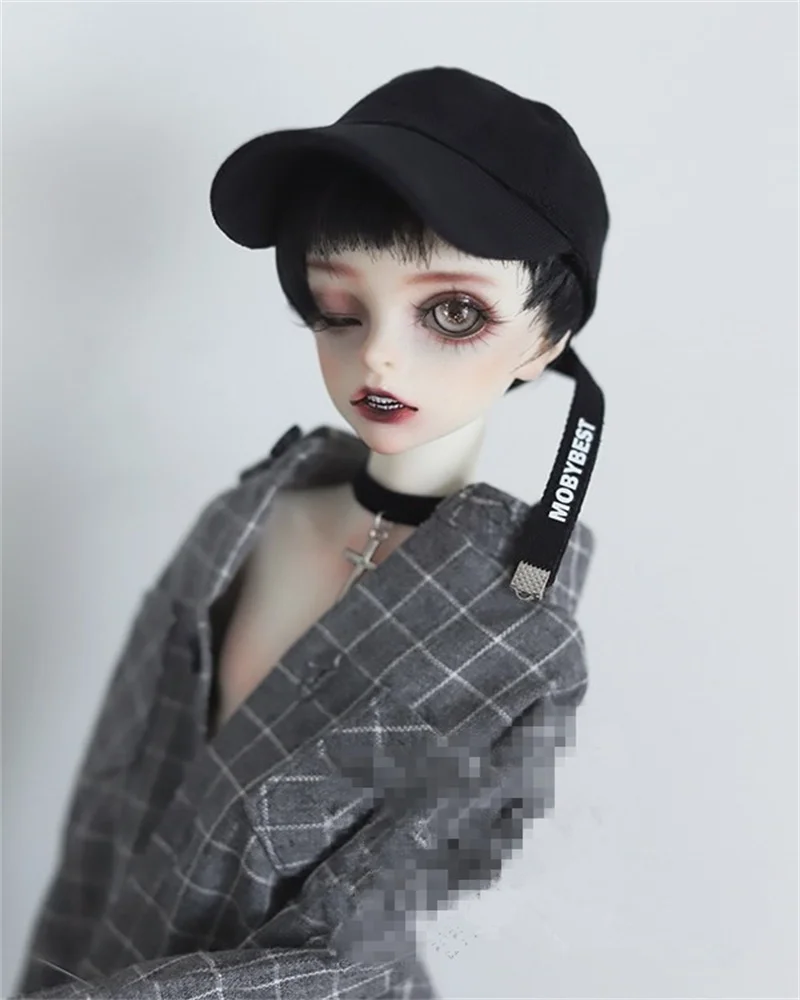 

BJD doll hat fits in size 1/4 1/3 POPO68 Uncle fashionable new accessory stereo brim tail monogram printed hat Baseball cap