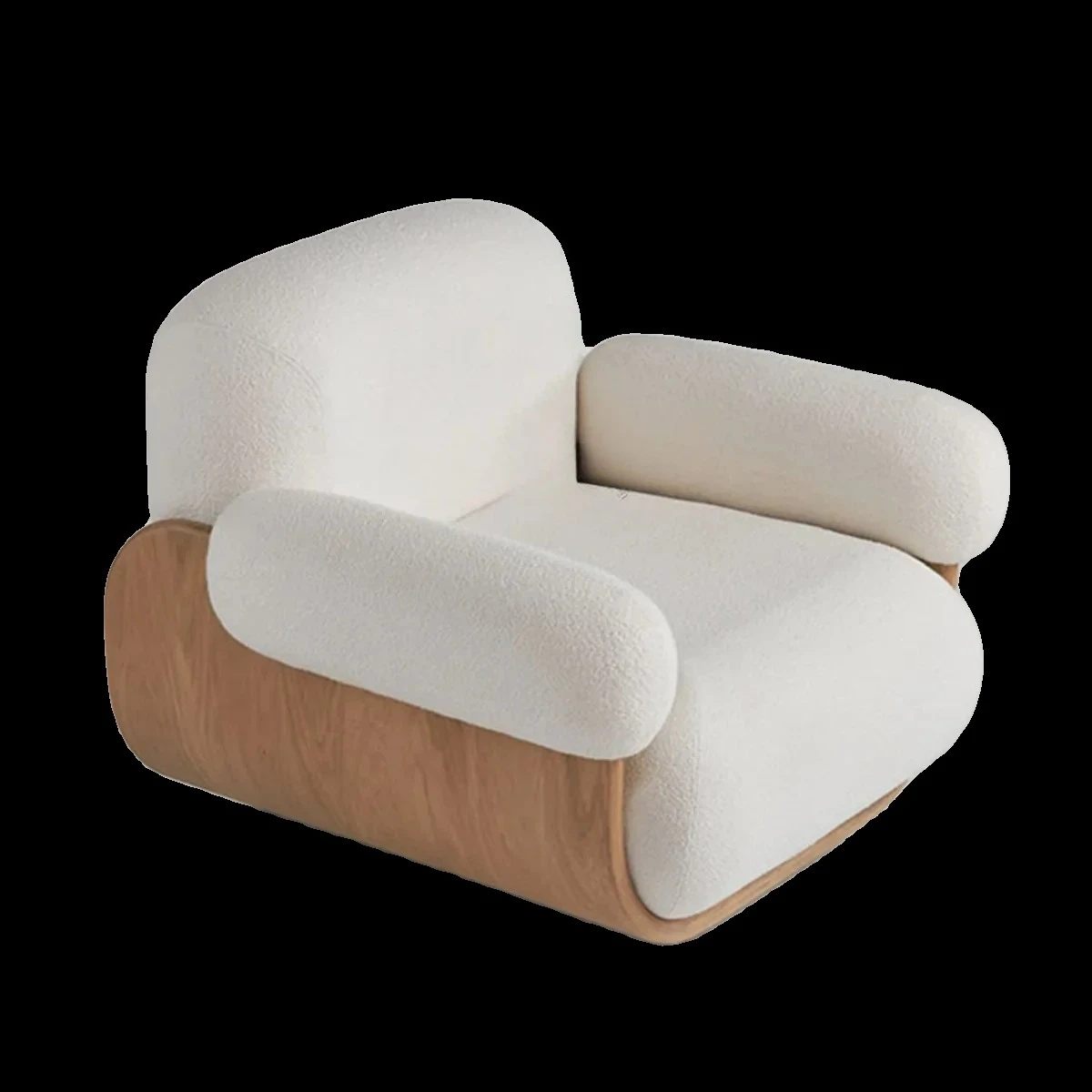 

F Small apartment living room solid wood sofa chair model room cream wind sofa combination