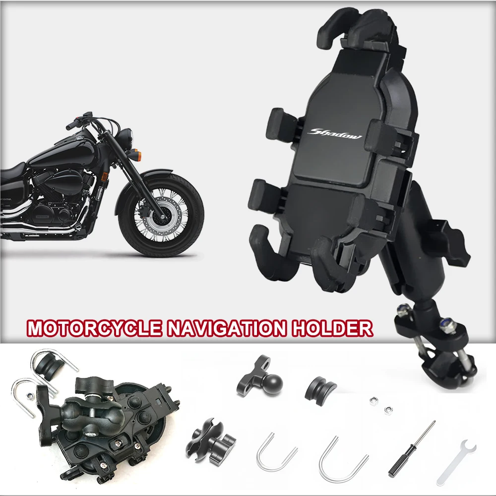 Upgrade Phone Holder Motorcycle 360° Adjustable Stand Shockproof For Shadow VT 400 VT600 VT750 400 600 1200 1300 VT1200 Sha dow