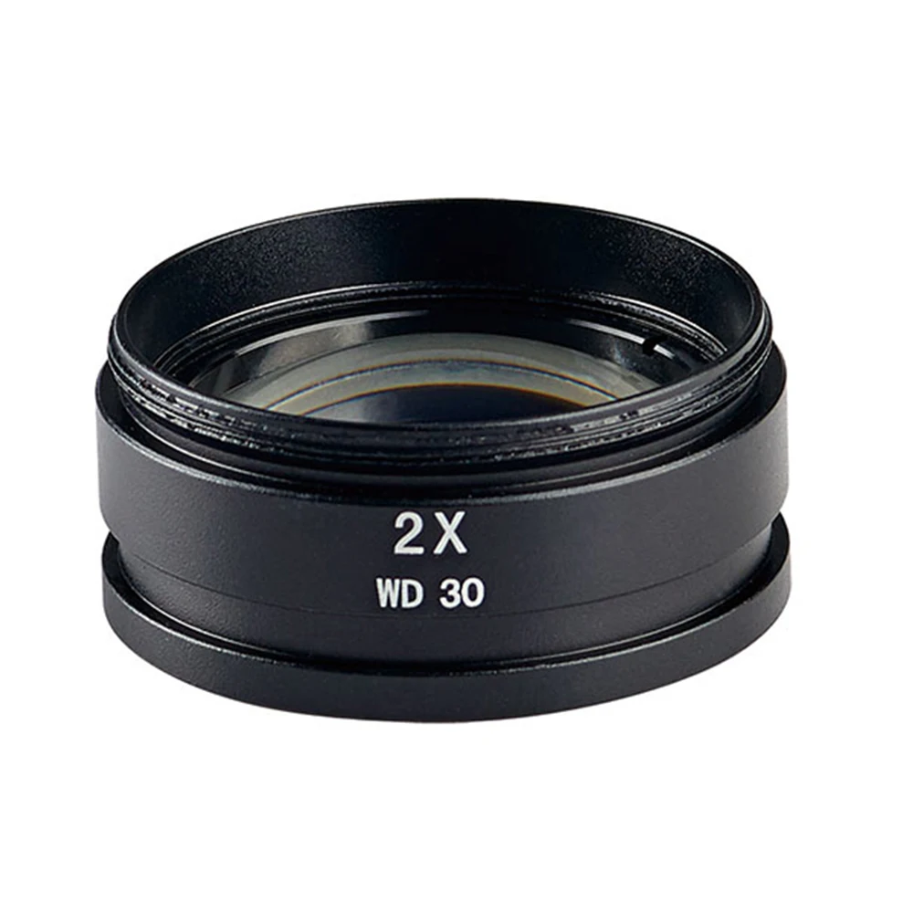 0.5X / 2.0X / 0.3X Auxiliary Barlow Objective Glass Lens For 180X/300X C-Mount Zoom Lens Industry Video Microscope Camera