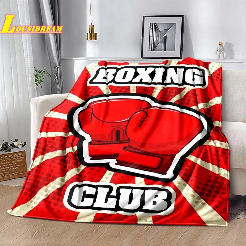 Boxing Boxer Retro Blanket Fashionable and Beautiful Flannel Blanket Sofa Sheets Car Travel Camping Warm Quilt Birthday Gift