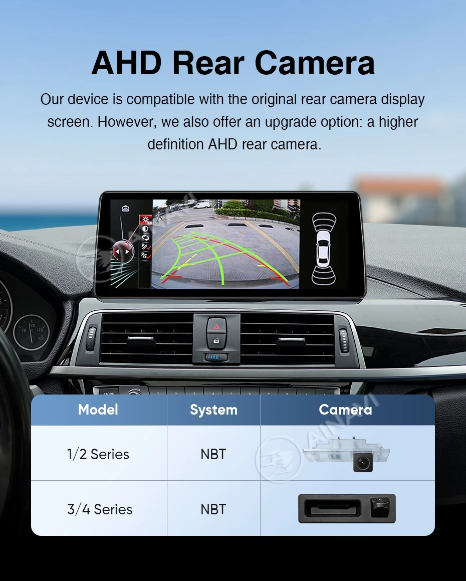 AINAVI Wireless CarPlay Android Auto für BMW 1 2 3 4 Serie F20 F21 F22 F23 F30 F31 F32 F33 F34 F35 F36 NBT 12,3 Zoll Multimedia-Player Infotainment Autoradio Auto-Audio Auto-Display Bluetooth – Detail 8