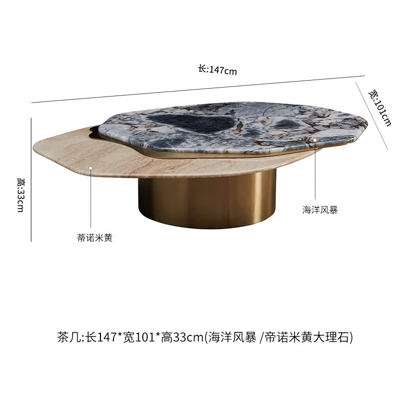 

Итальянский светлый роскошный мраморный журнальный столик для гостиной, высококачественный атмосферный многоугольный стол