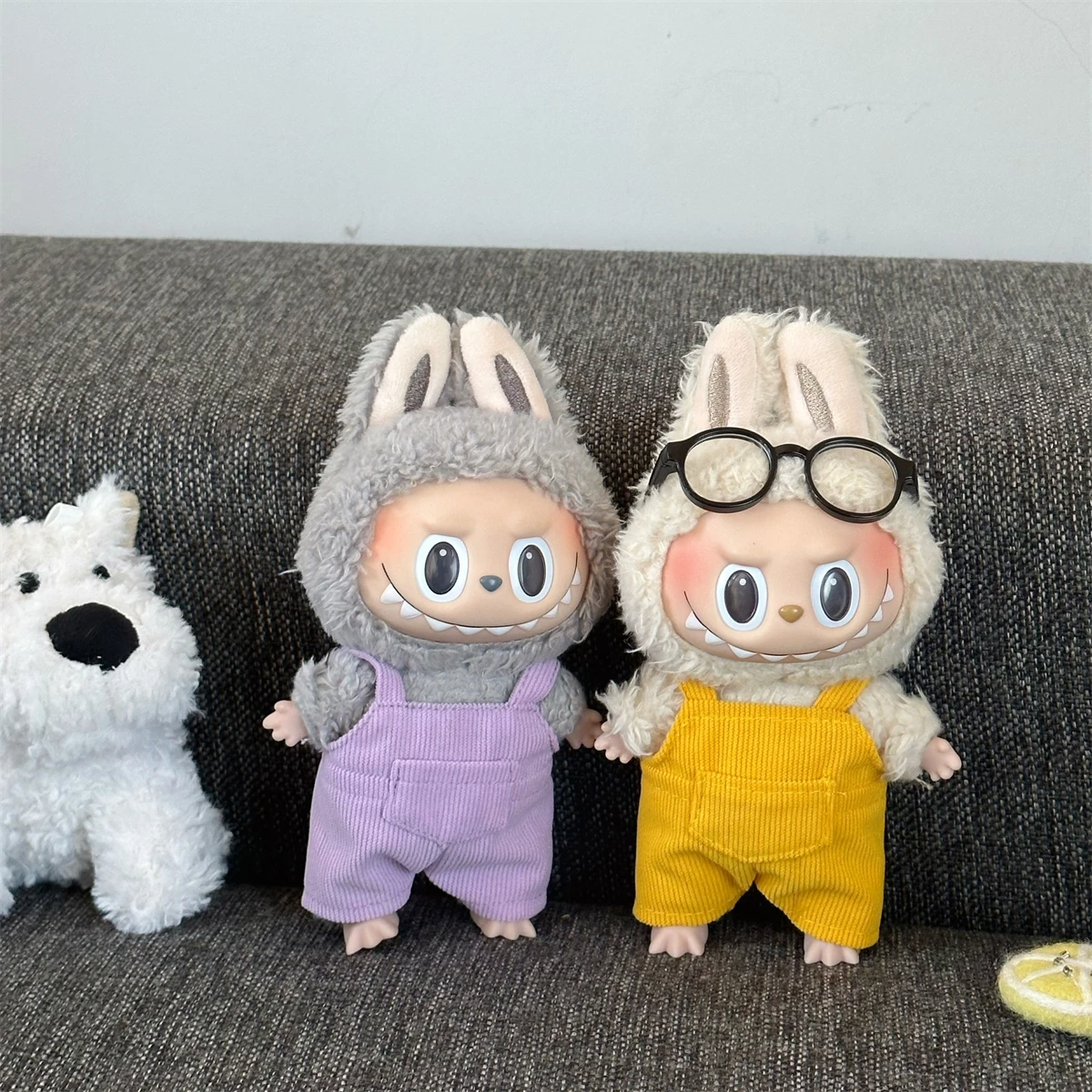 For 15-17cm Labubu Clothes Pocket overalls Collection Labubu Outfit Accessories Vinyl doll replacement Clothes