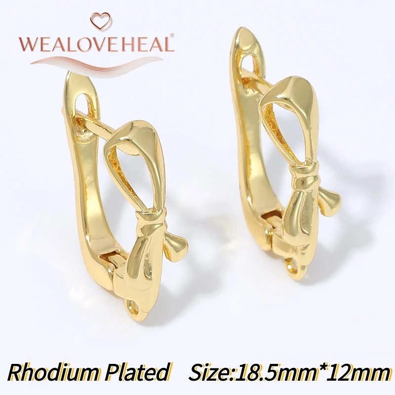 schmuckherstellung zubehör, Exquisite 18K vergoldete Messing-Blatt-Ohrringhaken, Pavé-Zirkon-Blumen-Französischer Ohrdraht mit Öse für DIY-Ohrhänger – Detail 28
