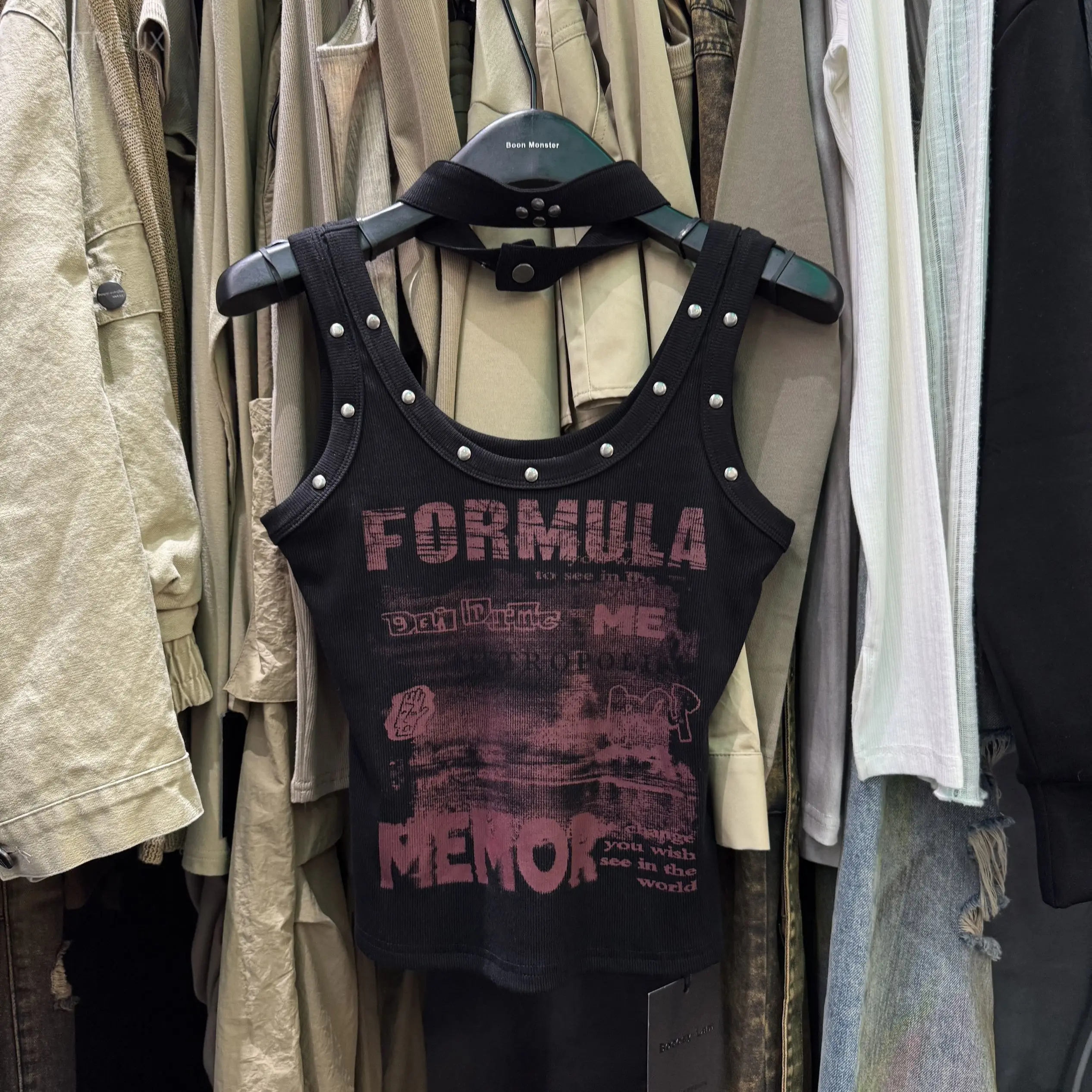 American Vintage New Spice Girls Vest Minority Short Halter Print Sling Slim Tanks Y2K Goth Punk Style Streetwear Camis