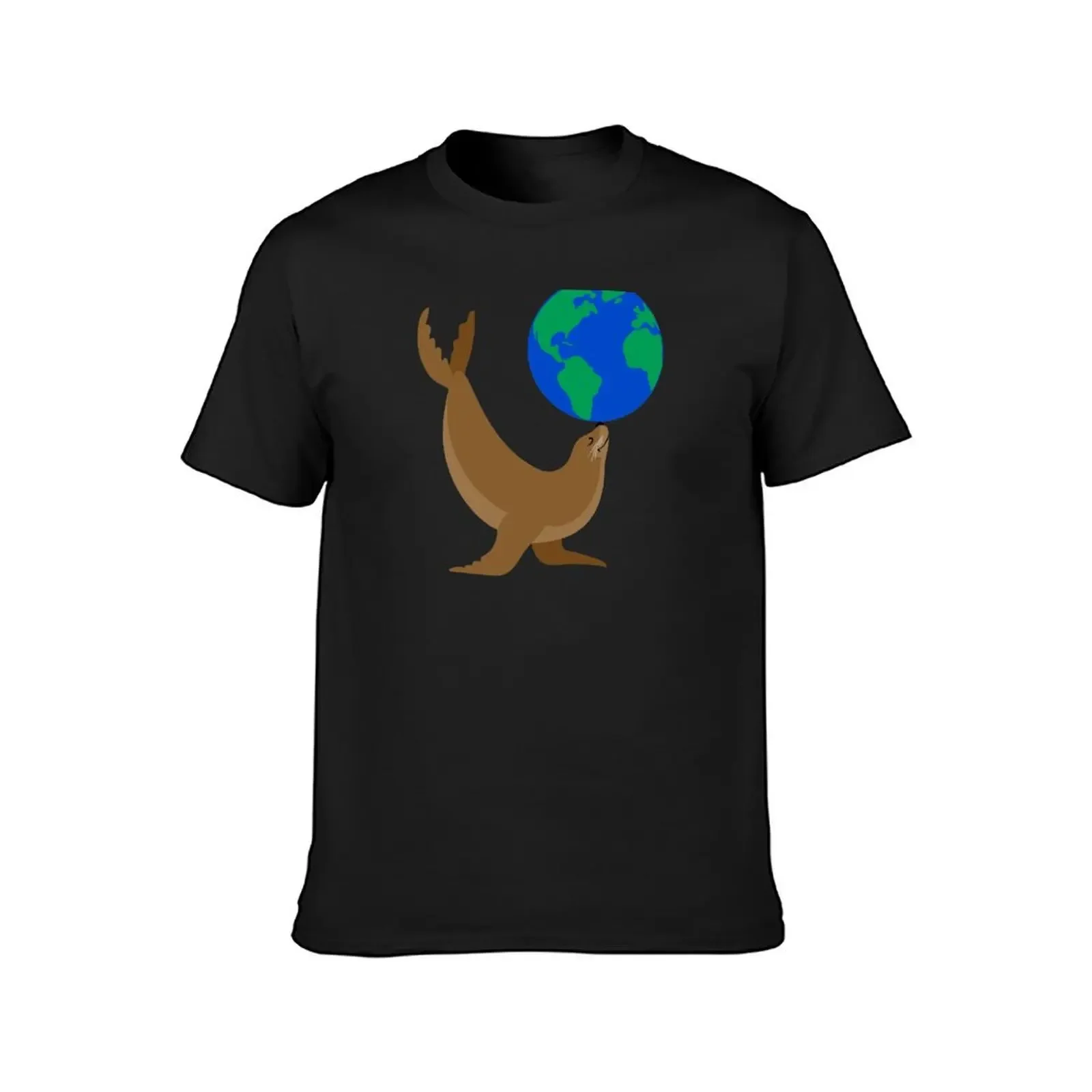 Earth Day Sea Lion T-Shirt baggy shirts graphic t shirt vintage shirts graphic oversized graphic tee mens t shirts