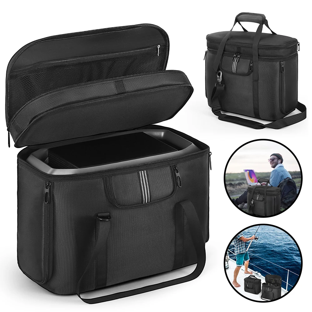 Carrying Case Storage Case Waterproof Protective Case  Anti-drop with Shoulder Strap & Handle for Ecoflow Delta 3 Plus