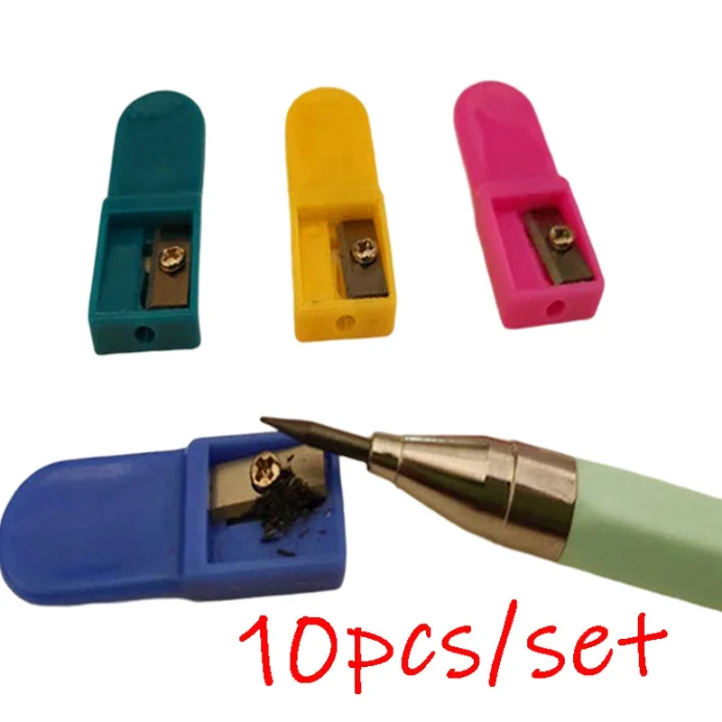 10pcs/set Portable 2.0mm Mechanical Pencil Sharpener Mini Multicolour Standard Pencil Cutting Machine School Stationery Supplies