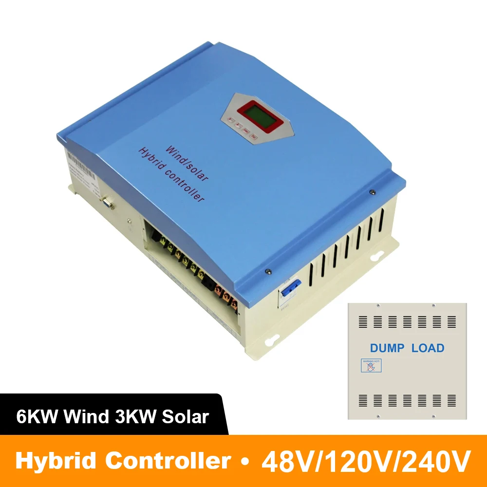 6000W Wind 3000W Solar 48V 120V 220V DC IP42 Hybrid MPPTController Regulator For Wind Turbine Generators For Charging