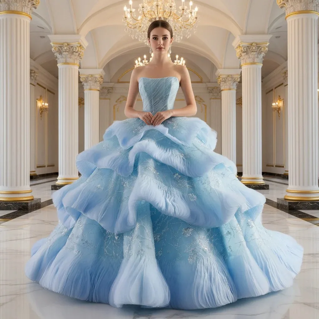 

Rosymae Baby Blue Quinceanera Платье с рюшами Babay Elegant Soirée Vestido De 15 Anos с изогнутым вырезом Прозрачный лиф Баскская талия
