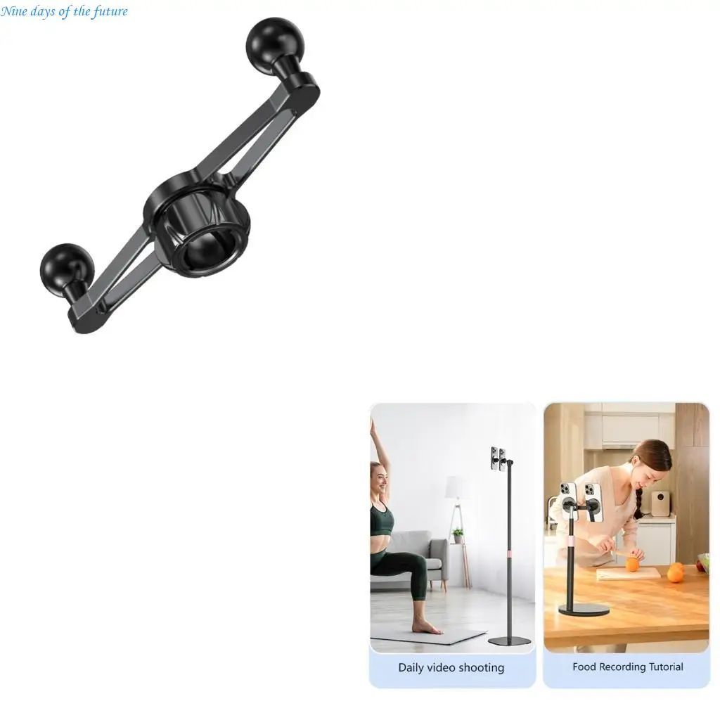 

Metal 17mm Ball Head Adapters Two Camera Phone Holder for Live Streaming Tablet E65A