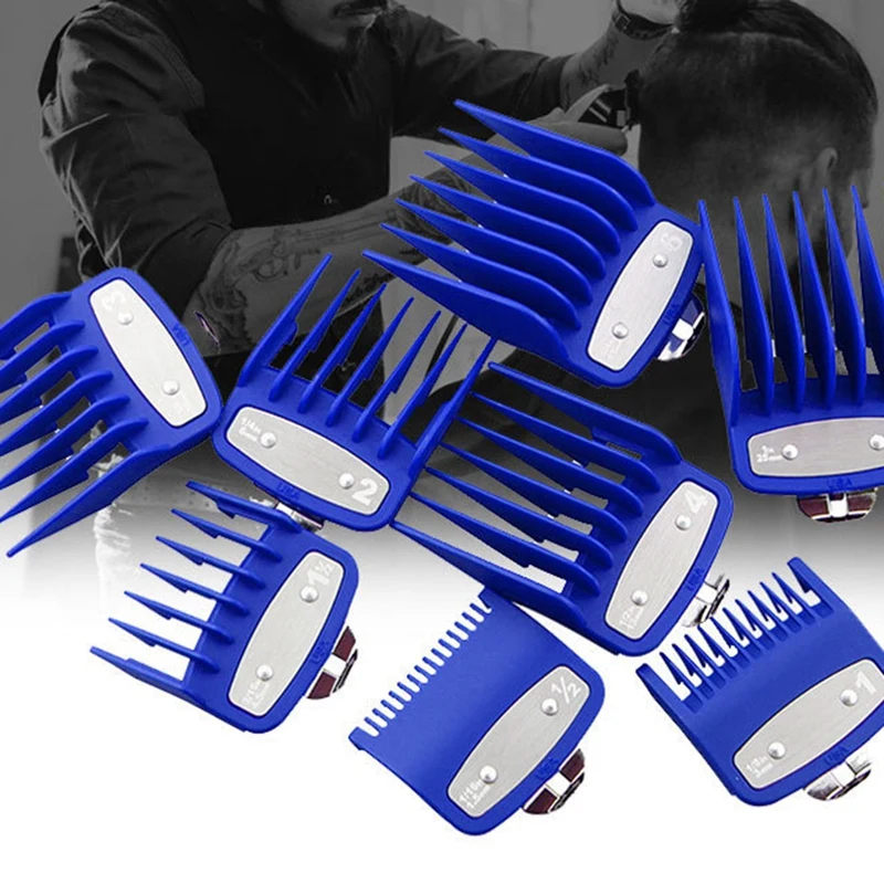 8Pcs Cutting Guide Comb For Wahl With Metal Clip 3171-500,Fits For Multiple Size Wahl Clippers