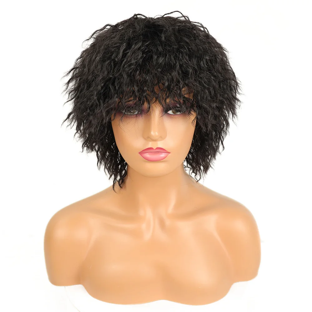 Wig Fashion Berbagai Gaya Pendek dan Panjang Sintetis Wig Rambut Pirang Merah Muda dan Hitam Cocok untuk Pakaian Sehari-hari Cosplay Halloween