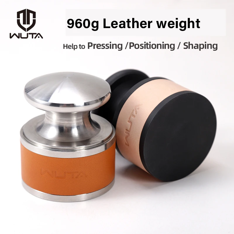 

WUTA Stainless Steel 960g Leather Press Tool Heavy Weight Skin Pressing Carving Shaping Paperweight DIY Leather Craft Work Tools