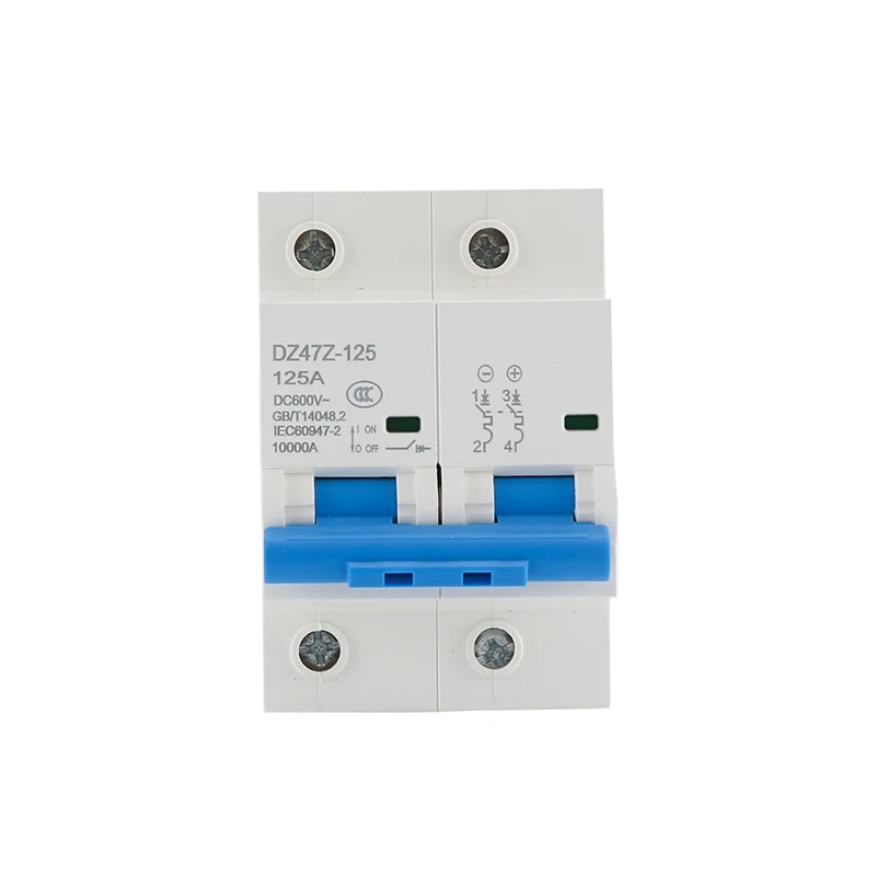 XIONGI Solar DZ47Z-125 DC 600V 2P 125A MCB Solar Energy PV Overload/Short Circuit Protector Miniature circuit Breaker