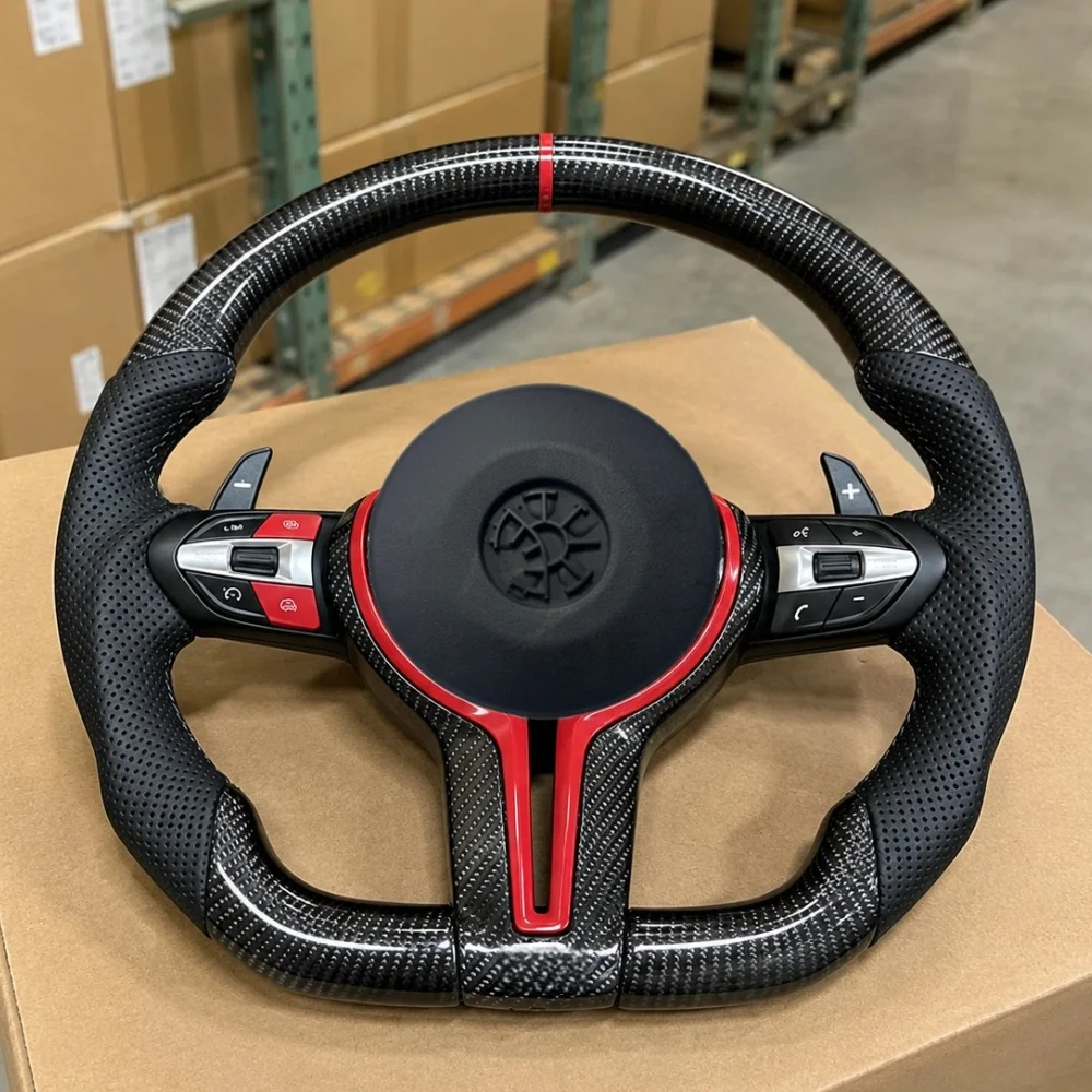 Custom Steering Wheel For BMW F40 M135i F87 M2 F80 M3 F82 M4 X3M X4M F85 X5M F86 X6M 2015 High Quality Carbon Fiber Interior