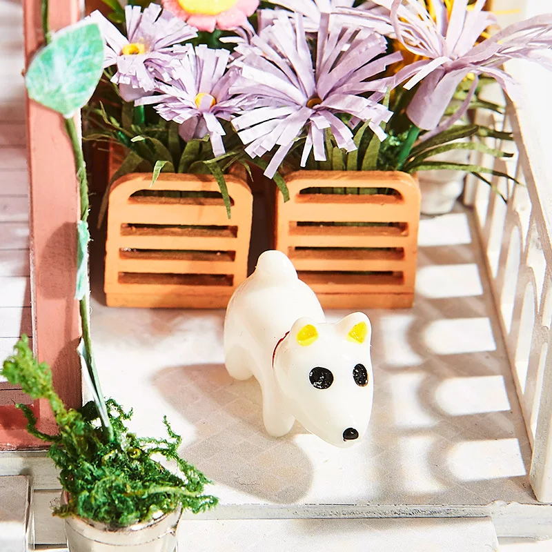 OUZEY Starlight Flower House DIY، حرفة خشبية مصغرة ثلاثية الأبعاد، هدية سماوية للمراهقين #5