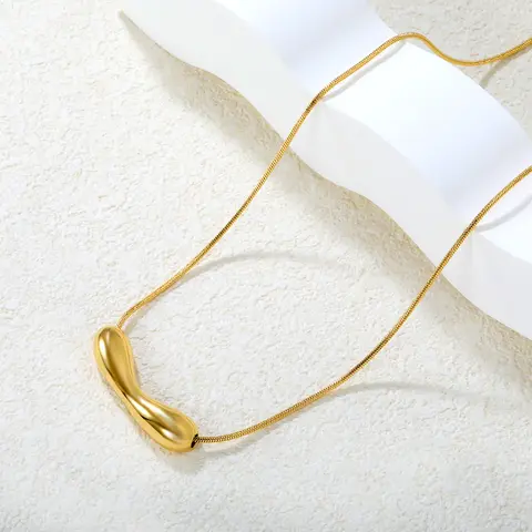 अनियमित गोल्ड-प्लेटेड स्टेनलेस स्टील स्माइली बॉल पेंडेंट नेकलेस लड़कियों के लिए उपयुक्त एक सरल और बहुमुखी आभूषण उपहार है 12 best sales हार स्माइली - №2