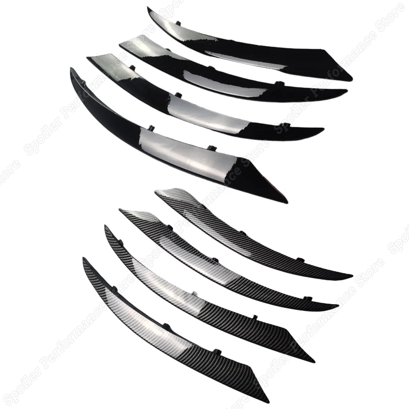 4Pcs Front Bumper Lip Spoiler Air Blade For Mercedes Benz C Class W205 C205 S205 2015-2018 Fog Light Grille Cover Accessories