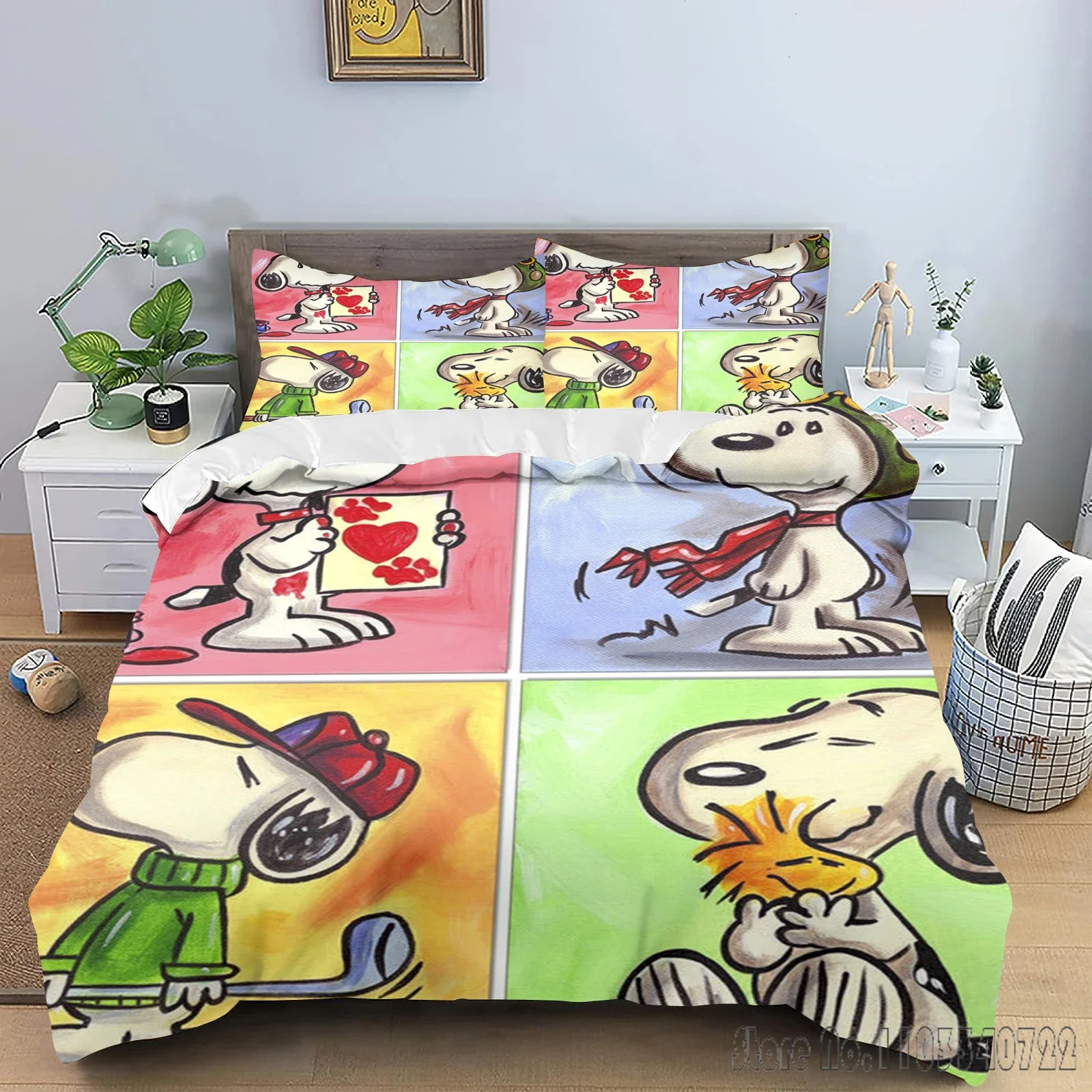 Kagumi Snoopy Quilt kartun Cinta Anak selimut penutup Set HD selimut penutup selimut untuk anak-anak seprai Set dekorasi kamar tidur