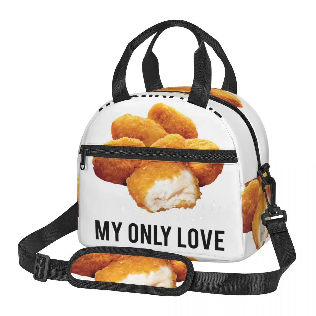 

Термосумка для обедов Chicken Nuggets My Only Love: портативный изотермический контейнер для школы, ланч-бокс для еды, сумка-холодильник