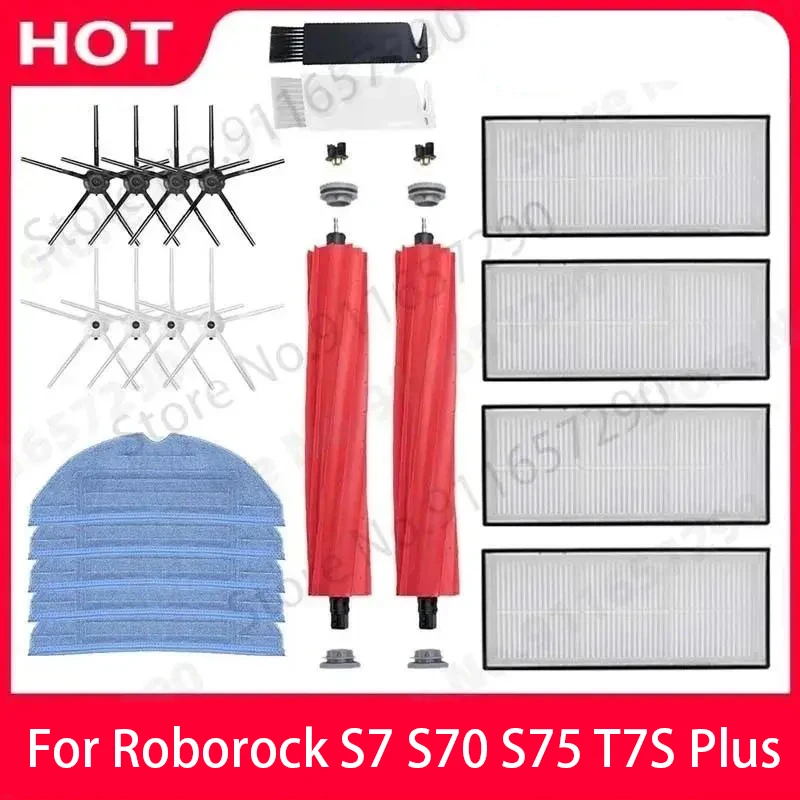 Roborock S7 S70 S75 S7Max s7MaxV T7S Plus HEPA des Filters Hauptbürste/Abdeckung Mopptuch Seitenbürste Staubsaugerzubehör