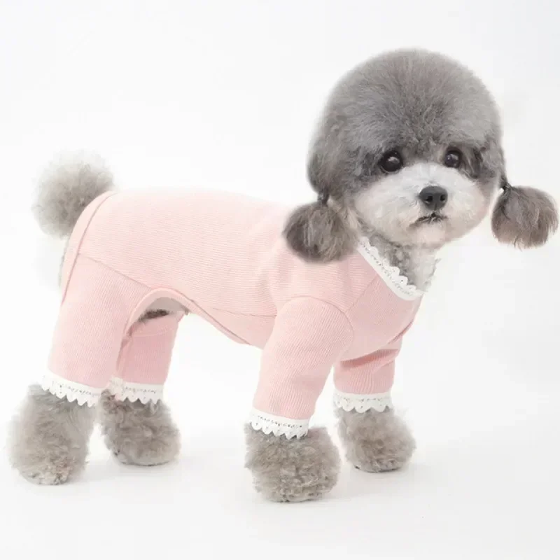 Small Dog Pajamas Jumpsuit Overalls Puppy Outfit Sleepwear Pyjama Yorkshire Pomeranian Poodle Bichon Schnauzer Dog Clothing Coat