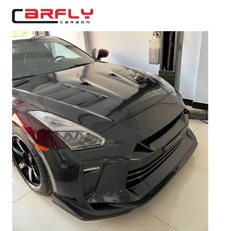 2025 Updated full carbon fiber top secret front bumper for NISSAN GTR R35 bodykit 2008-2018