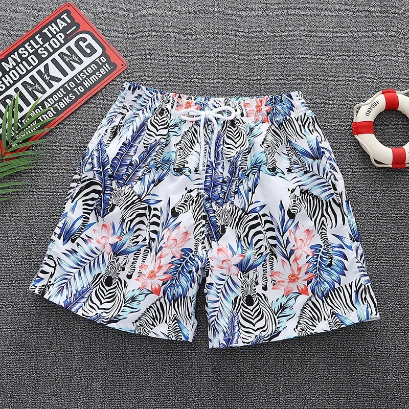 

3D Printed Floral Leaf Short Pants For Men Abstract Graphic Swim Trunks Leisure Hawaiian Beach Shorts Sport Surf Board Shorts